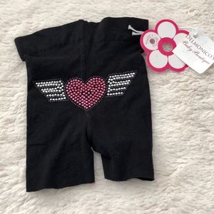 Spandex shorts & headband heart with wings